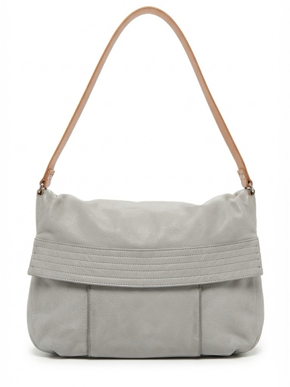 DANIER Jumbo Shoulder Flap Leather Bag with Tan Strap
